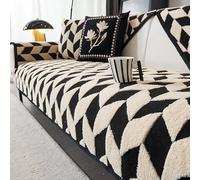 GPRL Manta De Sofá Que Retiene El Calor Y Es Suave Cómoda Manta De Sofá Antideslizante Duradera Lavable A Máquina para Sofás En Forma De L Y De Esquina,Negro(110 * 110cm)