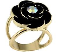 GPRTPL 5 pièces français rétro camélia soie perle cristal strass écharpe chemise ceinture pince ruban boucle petite écharpe carrée boucle anneau-Negro-Talla única