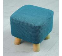 GPRTPL Funda para Taburete pequeño, Fundas Antideslizantes con Parte Inferior elástica, Funda para Silla pequeña Cuadrada elástica y Suave (25-33 cm), Color Azul Pavo Real