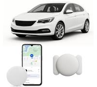 GPS Coche localizador Android, GPS Tracker rastreador magnético Oculto para Coches Sin cuota mensual, no SIM, Seguimiento en Tiempo Real para niños, Mascotas,Compatible con goo- gle Find My (1 Blanca)
