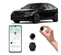 GPS Coche localizador Android, GPS Tracker rastreador magnético Oculto para Coches Sin cuota mensual, Seguimiento en Tiempo Real para niños, Mascotas, Compatible con goo- gle Find My no SIM (1 Negra)