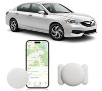 GPS Coche localizador, GPS Tracker rastreador magnético Oculto para Coches Sin cuota mensual, no SIM, Seguimiento en Tiempo Real para niños, Mascotas, Compatible con A-pple Find My (1 Blanca)