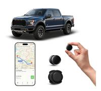 GPS Coche localizador, GPS Tracker rastreador magnético Oculto para Coches Sin cuota mensual, Seguimiento en Tiempo Real para niños, Mascotas, Compatible con A-pple Find My no SIM (2 Negras)