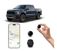 GPS Coche localizador, GPS Tracker rastreador magnético Oculto para Coches Sin cuota mensual, Seguimiento en Tiempo Real para niños, Mascotas, Compatible con A-pple Find My no SIM (1 Negra)