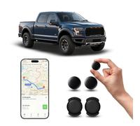 GPS Coche localizador, GPS Tracker rastreador magnético Oculto para Coches Sin cuota mensual, Seguimiento en Tiempo Real para niños, Mascotas, Compatible con A-pple Find My no SIM (2 Negras)