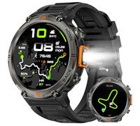 GPS Militar Reloj Inteligente Hombre con LED Linterna, 1,45'' 3ATM Impermeable Smartwatch Hombre con Llamadas Bluetooth, Fitness Tracker con Brújula/110+ Modos Deportivos/SpO2/Pulsómetro, iOS Android