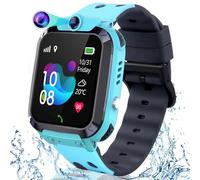 GPS Reloj Inteligente Niño, Smartwatch Niños con GPS y Llamadas, SOS, Bidireccional Chat de Voz, Clase Modo, 10 Contactos, IP68 Impermeable, Cámara, Juego, Despertador, Reloj Llamadas Niños Regalos