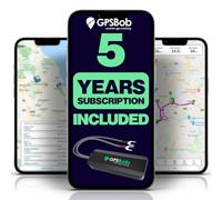 GPSBob Rastreador GPS con cable 4G 12/24 V, todo incluido, sin tarifas mensuales, sin suscripciones, rentable, 5 años de servicio incluido, coche, furgoneta, camión, caravana, rastreador de