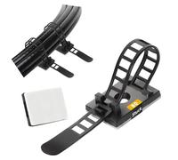 GPtzlei 100 Pack Sujeta Cables Ajustable, Organizador de Cables Autoadhesivo y con Tornillo, Grapas para Gestion de Cables en Escritorio, Pared, Hogar y Oficina, Negro