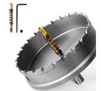 GPtzlei HM Sierra de corona de 120 mm, broca dentada para acero inoxidable, metal, hierro, madera y plástico