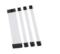 GPU Power Supply Extension 30cm with Dual Color Comb Kit for 24pin 8pin 4+4 and 6+2 Connectors Flexible Installation for Graphics Card and PSU(White)