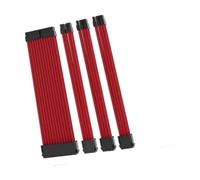 GPU Power Supply Extension 30cm with Dual Color Comb Kit for 24pin 8pin 4+4 and 6+2 Connectors Flexible Installation for Graphics Card and PSU(Red)
