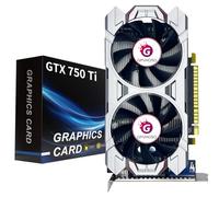GPVHOSO GTX 750Ti - Tarjeta gráfica de 4 GB GDDR5 128bit Direct X12 640SP para juegos, interfaz PCI Express 3.0x16, HDMI, DVI-D, VGA, ventilador dual, GPU de baja potencia para juegos de trabajo