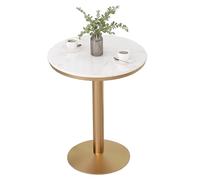 GPWDIEJB Mesa Auxiliar para Patio al Aire Libre, Mesa Redonda con Cubierta de mármol Blanco, Mesa de Bar para cócteles, Mesa de Restaurante, Mesa de bistró, Mesa Auxiliar, Mesa de Centro para Reunion