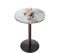 GPWDIEJB Mesa Auxiliar Redonda, Mesa de Bar con Tablero de mármol, Mesa Auxiliar pequeña para bistró, cóctel, Mesa Auxiliar de Exterior, Mesa de Centro pequeña, Mesa de sofá, mesita de Noche, Mesa de