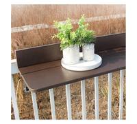 GPWDIEJB Mesa de barandilla de balcón Plegable de Aluminio para Patio Exterior, Mesa de Bar Colgante para barandillas de terraza, Mesa Auxiliar de Metal de 90 x 27 cm.