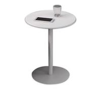 GPWDIEJB Mesa de bistró Redonda Blanca para cóctel, Mesa de Pub de bistró de Metal, Altura de 19,7 a 28,3 Pulgadas, Mesa de Comedor de Desayuno, Mesa Auxiliar pequeña para Sala de Estar, Dormitorio,