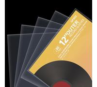 GPXIIZ Fundas Vinilos LP Exterior 12 Pulgadas, 50x Transparente Funda Protector Vinilos Discos, Duradero Polipropileno de Alta Densidad, Fundas Vinilos LP 33 RPM Vinilos Ajuste Perfecto para 1-2 LPs