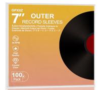 GPXIIZ Fundas Vinilos LP Exterior para 7 Pulgadas Vinilos Discos, 100 x Protector Vinilos Discos Transparente, Polipropileno de Alta Densidad, Fundas Vinilos LP 45 RPM Vinilos para 7" LPs
