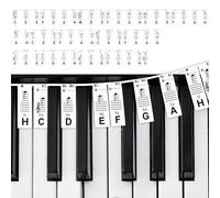 GPXIIZ Guía de Notas de Piano para Principiantes | Pegatizas de Teclado de Piano Extraíbles Etiquetas de Nota para 88 teclas | Alemán C-D-E-F-G-A-H | No Necesita Pegatinas | Reutilizable