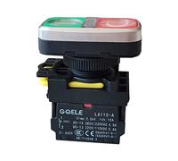 GQELE LA115-A Interruptores de botón de dos posiciones para equipos industriales Rojo Verde con luces 1NO 1NC AC-15 380V/220VAC 4.5A DC-13 220V/110VDC 0.6A CCC CE
