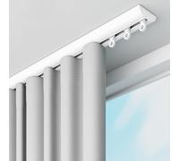GQJNHUI Juego De Rieles For Cortinas De Techo, Blanco, Negro, Riel De Techo De Aluminio For Cortinas, Poleas De Doble Eje, Soporte De Carga Fuerte, For Sala De Estar, Dormitorio, Divisor(White,3M)
