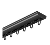 GQJNHUI Juego De Rieles For Cortinas De Techo, Blanco, Negro, Riel De Techo De Aluminio For Cortinas, Poleas De Doble Eje, Soporte De Carga Fuerte, For Sala De Estar, Dormitorio, Divisor(Black,3M)