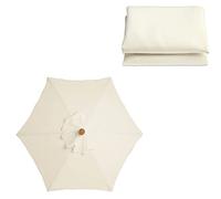GQJNHUI Outdoor Patio Umbrella, Polyester Parasol Fabric Replacement, Sun and Rainproof Garden Centre Column Umbrella Fabric For Beige, Size : 3M6 Ribs