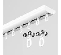 GQJNHUI Rieles For Cortinas Silenciosos For Dormitorio, Riel De Cortina En Techo 1-5M, Sistema De Rieles For Cortinas De Aluminio, Protección De Privacidad(White,2.1M)