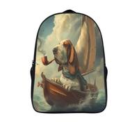 GQLIDDAOE Basset Hound Dog Mochilas Para Niñas, Niños Mochilas Escolare Juveniles De Primaria Mochila Infantil Impermeable Chica Mochilas De Viaje Colegio Bolsas De Gran Capacidad 40x28x16cm