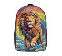 GQmoney Mochila unisex con leones coloridos y feroces de 17 pulgadas, mochila de viaje impresa en 3D, mochila informal para ordenador portátil, mochila ligera para hombres, mujeres, niños y niñas