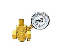 GQSHEIIRU 1 Unids 1/2 3/4 Pulgada Válvula Reductora de Agua Ajustable Rosca Hembra Válvulas Reguladoras Manómetro Presión Latón con (Size : 3/4(Valve with Gauge,1.5 Inch)