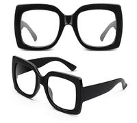 GQUEEN Gafas Sin Graduar Mujer Hombre Cuadrada Grande Gruesa Retro Lentes Transparentes Montura UV400