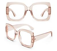 GQUEEN Gafas Sin Graduar Mujer Hombre Cuadrada Grande Gruesa Retro Lentes Transparentes Montura UV400
