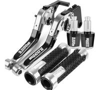 GQUIKGW Reemplazar Puños De Manillar Motocicleta, Extremos Empuñaduras Para SUZUKI DL250V-STROM DL 250 V-strom 2017 2018, Accesorios Palanca Embrague Freno Extensible(Silver)