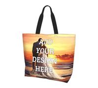 GQWJKSZ Bolsos de mano personalizados con tu logotipo de equipo, imagen de texto, viajes, negocios, compras, bolso de hombro personalizado para profesora