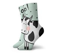 GQWJKSZ Calcetín corto para mujer para hombre 30cm vacas llamando a Moo calcetines atléticos clásicos medias divertidas para correr regalos de Fitness