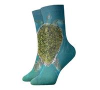 GQWJKSZ Calcetín divertido de la tripulación de la novedad para mujer para hombre 30cm Turtle Island In The Ocean Athletic Sport Tube Calcetines para correr Fitness Uso diario