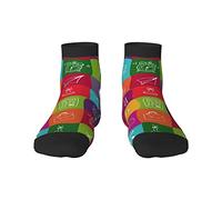 GQWJKSZ Calcetines casuales de la tripulación de la novedad 12 pulgadas Cute School Study Life Full Print Jogging Running Fitness Sport Yoga Gym Calcetín de moda para hombres, mujeres, niñas y niños