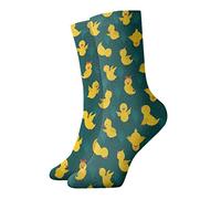 GQWJKSZ Calcetines casuales de la tripulación de la novedad 12 pulgadas Cute Yellow Chickens Full Print Jogging Running Fitness Sport Yoga Gym Calcetín de moda para hombres, mujeres, niñas y niños