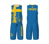 GQWJKSZ Camiseta de Baloncesto con Estampado de la Bandera de Suecia (1) para Hombre Adulto, Ideal para Entrenamiento Deportivo.