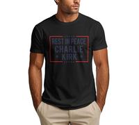 GQWJKSZ Camiseta Homenaje a Charlie Kirk Descansa en Paz Camiseta para Hombre Stand with Charlie 2025"