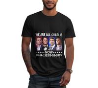 GQWJKSZ Camiseta Vintage Todos Somos Charlie Kirk Now - Corte clásico, Cuello Redondo, Color Negro para Adultos