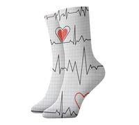 GQWJKSZ Casual novedad Crew calcetines 12 pulgadas llamando a las enfermeras Heart Beat Full Print Jogging Running Fitness Sport Yoga Gym Fashion Sock para hombres, mujeres, niñas y niños
