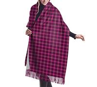 GQWJKSZ Cerise Tartan Plaid Mujer Largo y Ancho Clan Mackintosh Azul Tartán Cachemira Sensación Chal Abrigo Invierno Cálido Bufanda 77x27inch