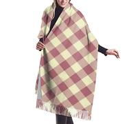 GQWJKSZ Chocolate Naranja Cruz Plaid Mujer Largo y Ancho Clan Mackintosh Azul Tartán Cachemira Sensación Chal Abrigo Invierno Bufanda Cálida 77x27inch