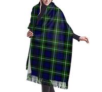 GQWJKSZ Clan Forbes Tartan Mujer Largo y Ancho Clan Forbes Tartan Cashmere Feel Chal Wrap Bufanda cálida de invierno 77x27 pulgadas