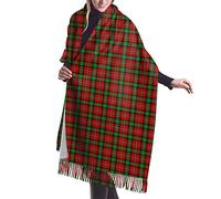 GQWJKSZ Clan Fullarton Tartan0 Mujer Largo y Ancho Clan Macfarlane Artefacto Rojo Tartán Cachemira Sensación Chal Abrigo Invierno Bufanda Cálida 77x27inch