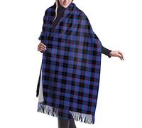 GQWJKSZ Clan Garden Tartan Mujer Largo y Ancho Clan Macfarlane Artefacto Rojo Tartán Cachemira Sensación Chal Abrigo Invierno Bufanda cálida 77x27inch