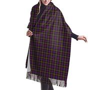 GQWJKSZ Clan Gillon Apellido Apellido Clan Escocés Tartán Mujer Largo y Ancho Clan Macfarlane Artefacto Rojo Tartán Sensación de Cachemira Chal Abrigo Invierno Bufanda cálida 77x27inch